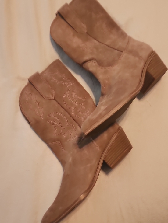Nine West Shoes - Nine West Taupe Suede Lace-Up Western Ankle Boots